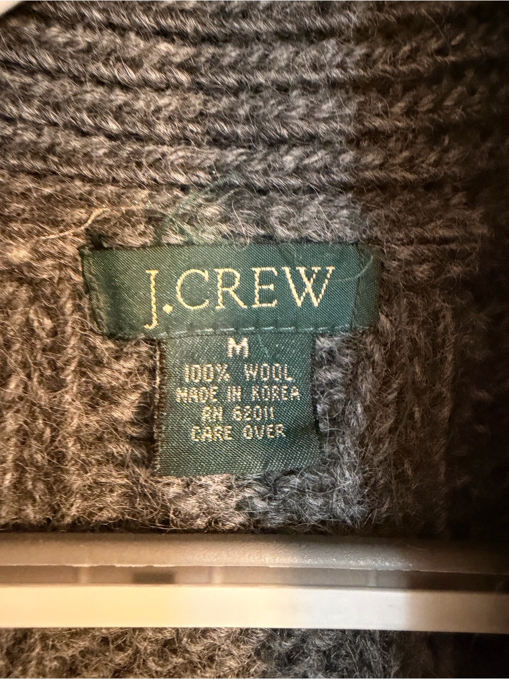 J. Crew Gray Cable-Knit Shawl Cardigan with Button Front - Picture 2 of 3